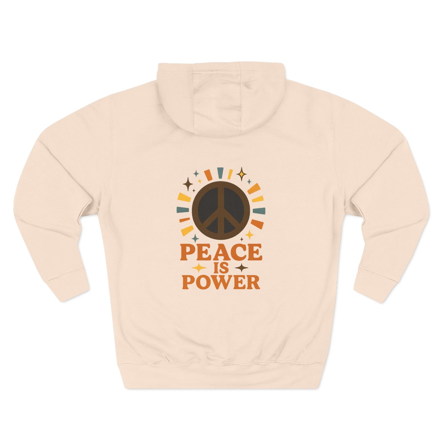 Peace is Power Fleece Hoodie - Cozy Unisex Sweatshirt, Gift for Activists, Warm Layer for Events, Inspirational Apparel