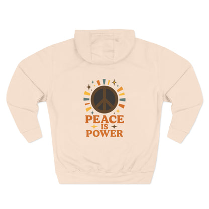 Peace is Power Fleece Hoodie - Cozy Unisex Sweatshirt, Gift for Activists, Warm Layer for Events, Inspirational Apparel