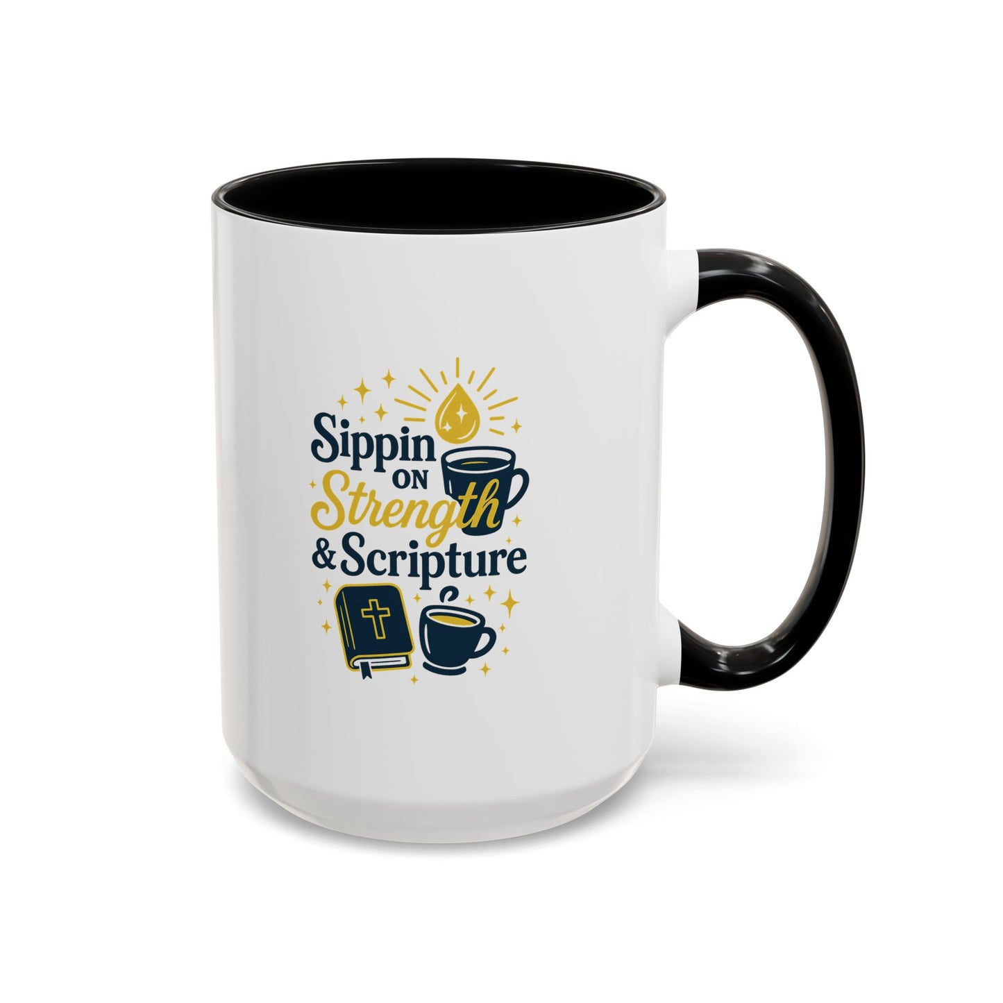 Inspirational Coffee Mug - Sippin' on Strength & Scripture - Perfect Gift for Coffee Lovers, Spiritual Growth, Daily Inspiration, [...]