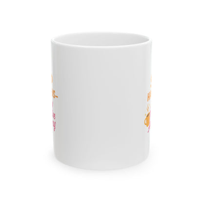 Sip Happens - Stay Posititve - Cheerful Ceramic Mug, Cute Gift for Coffee Lovers, Inspirational Quote Mug, Perfect for Birthdays, Cozy Home Decor, Fun Office Mug