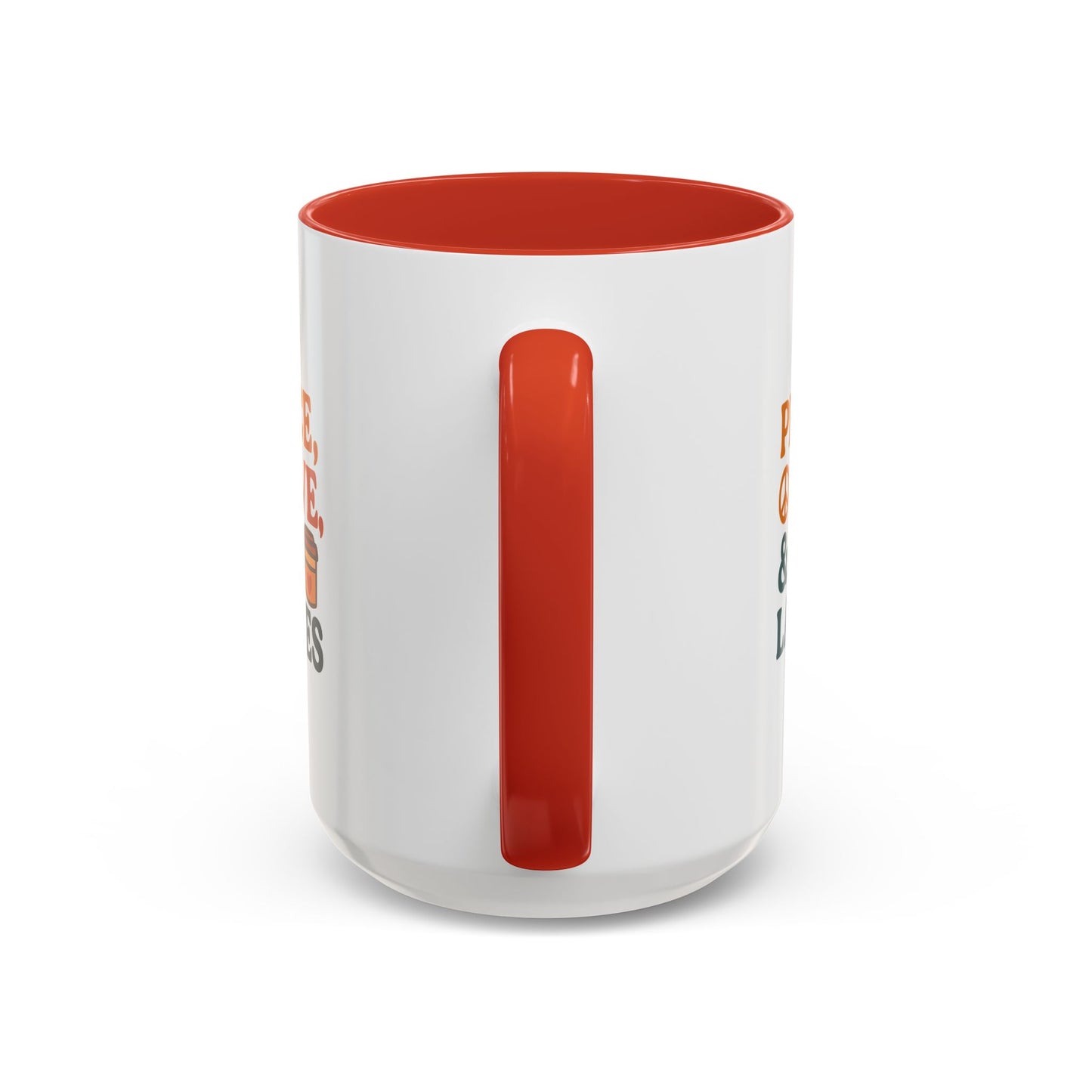 Peace, Love & Lattes Coffee Mug | Accent Mug for Coffee Lovers | Gift for Baristas, Friends, Home Decor, Kitchen Essentials