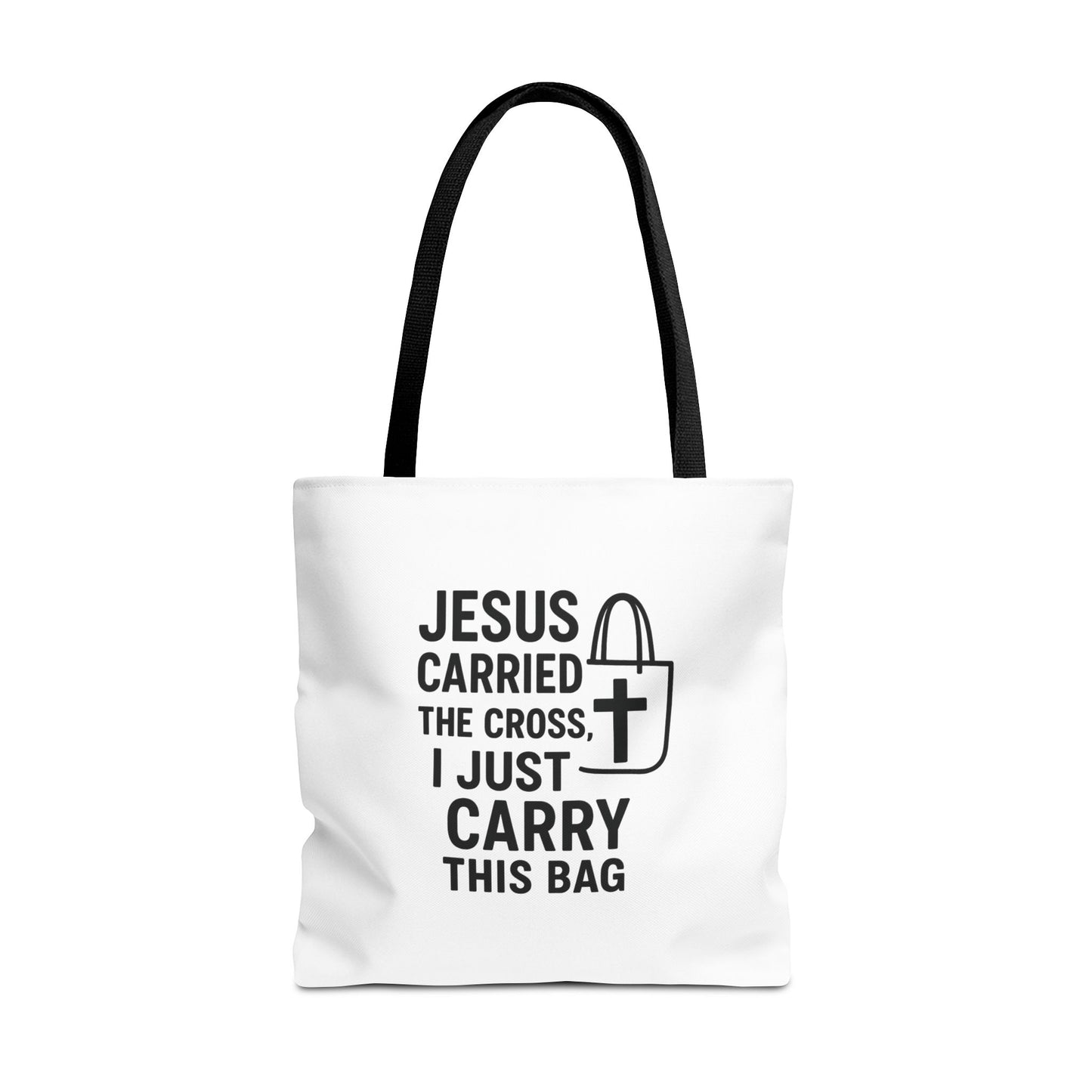 Christian Tote Bag - Jesus Carried the Cross, Everyday Use, Gift for Believers, Church Events, Eco-Friendly Shopping Bag