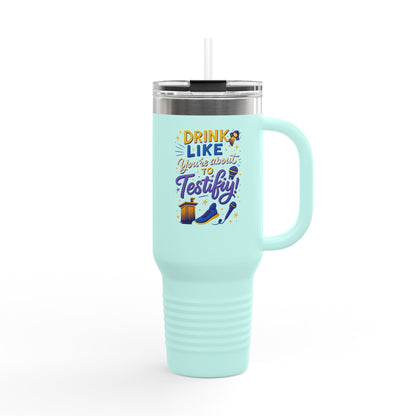Testify Insulated Travel Mug, 40oz - Perfect for Coffee Lovers, Road Trips, Gifts for Him/Her, Unique Drinkware for Celebrations