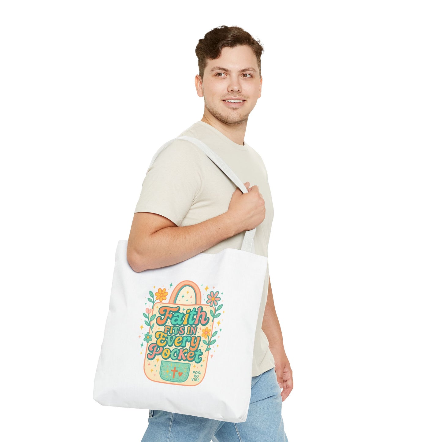 Faith-Inspired Tote Bag for Everyday Use, Shopping, Gifts, Beach, Eco-Friendly, Floral Design