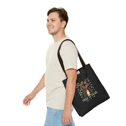 Full of Light Tote Bag | Inspirational Eco-Friendly Bag, Gift for Yoga Lovers, Spiritual Tote, Mindfulness, Fearless Accessory