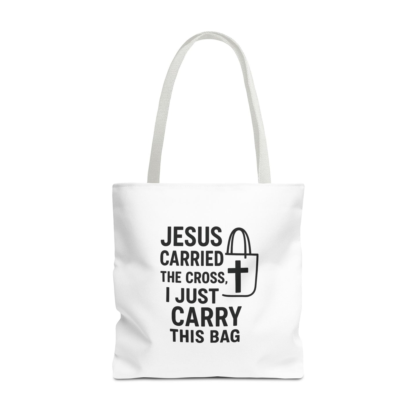 Christian Tote Bag - Jesus Carried the Cross, Everyday Use, Gift for Believers, Church Events, Eco-Friendly Shopping Bag