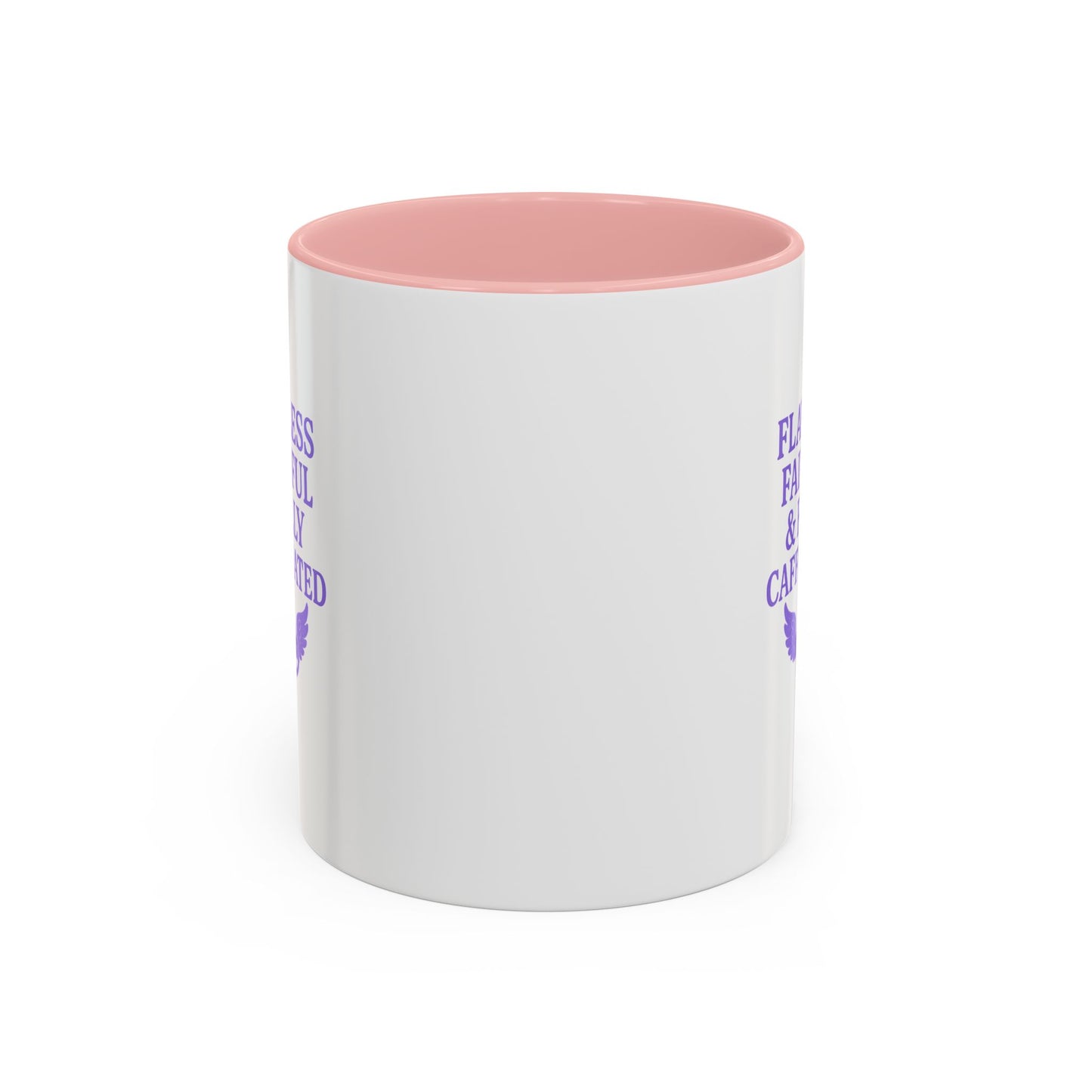 Flawless & Fully Caffeinated Accent Coffee Mug for Faithful Friends, Inspirational Gift, Morning Motivation Cup, Bible Lover's Mug