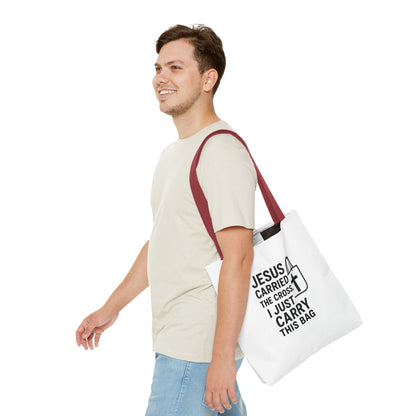 Christian Tote Bag - Jesus Carried the Cross, Everyday Use, Gift for Believers, Church Events, Eco-Friendly Shopping Bag