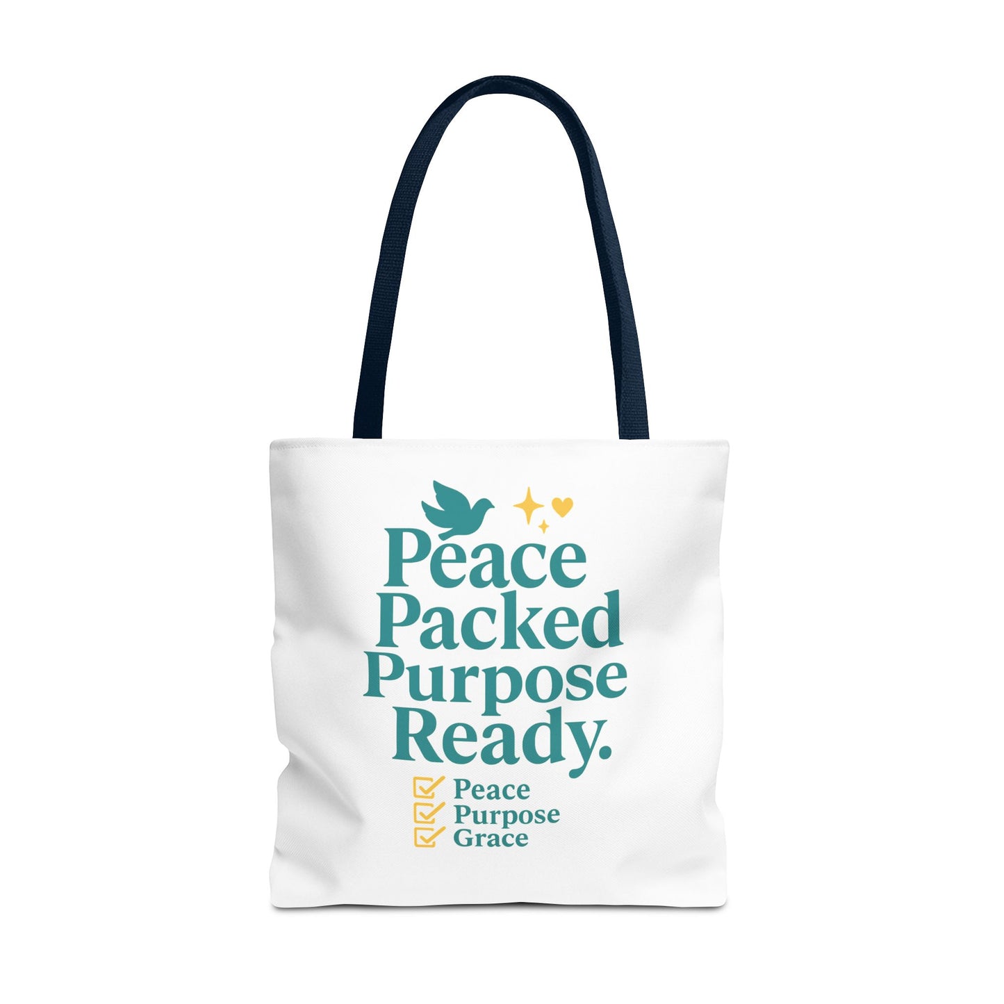 Motivational Tote Bag - Peace Packed Purpose Ready, Inspirational Eco-Friendly Bag, Gift for Friends, Stylish Everyday Use, Shopping, Gym