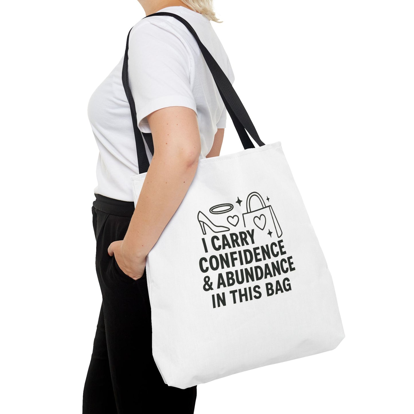 Confidence & Abundance Tote Bag, Motivational Shopper Bag, Gift for Her, Inspirational Tote for Everyday Use, Eco-Friendly Carryall