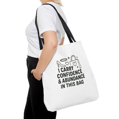 Confidence & Abundance Tote Bag, Motivational Shopper Bag, Gift for Her, Inspirational Tote for Everyday Use, Eco-Friendly Carryall