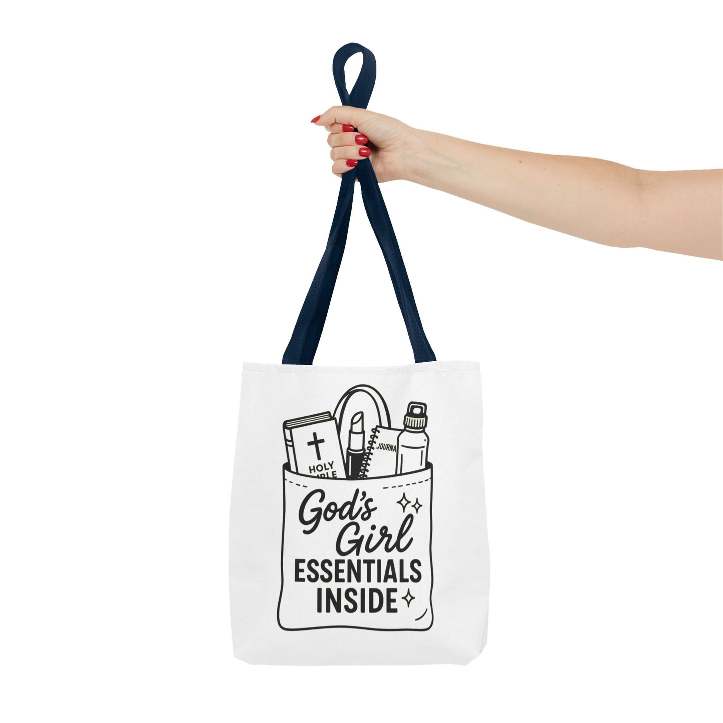 God's Girl Essentials Tote Bag | Motivational Bag for Women, Christian Gifts, Spiritual Tote, Everyday Purse, Faith-Inspired Accessory