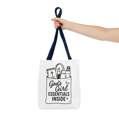 God's Girl Essentials Tote Bag | Motivational Bag for Women, Christian Gifts, Spiritual Tote, Everyday Purse, Faith-Inspired Accessory