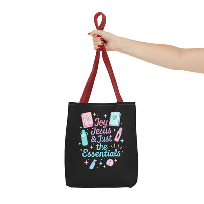 Joyful Essentials Tote Bag for Faith Lovers, Christian Canvas Bag, Unique Gift for Church, Bible Study, Everyday Use, Stylish Carryall