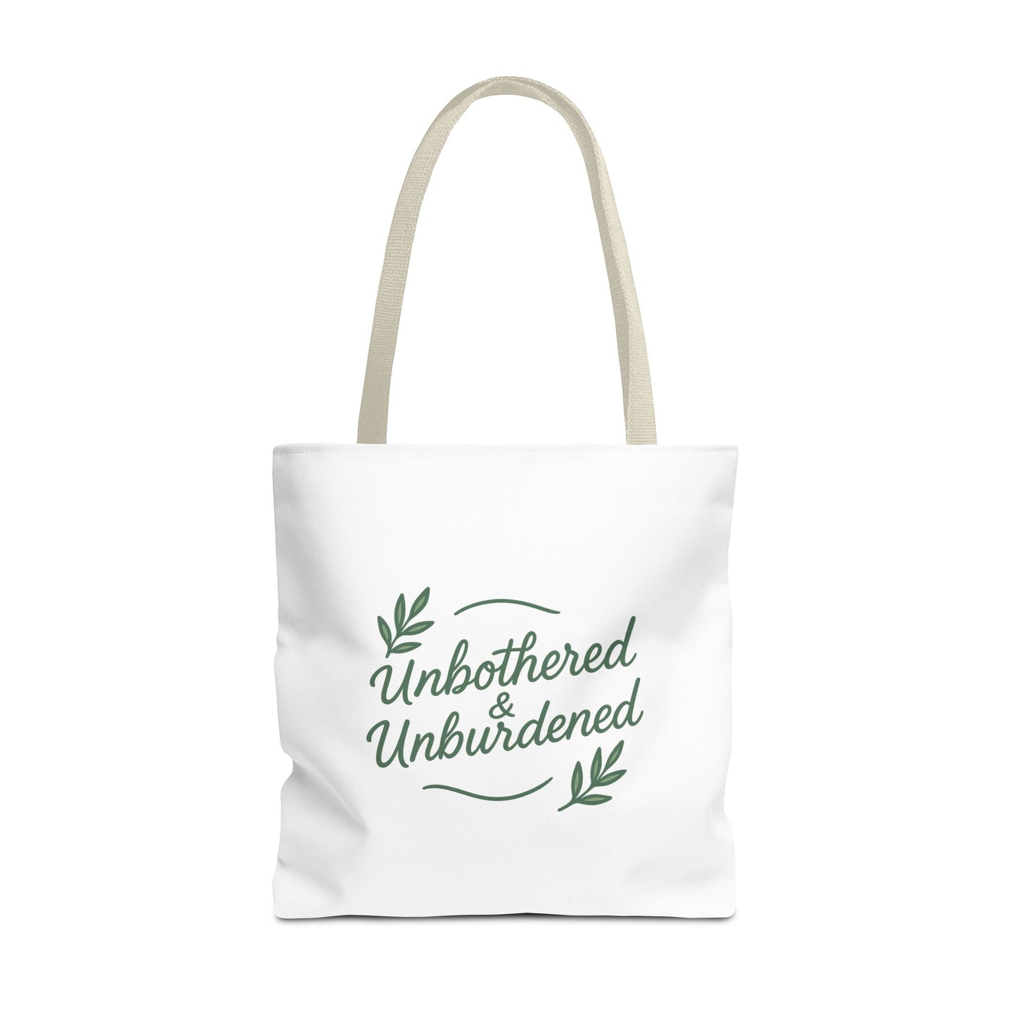 Unbothered & Unburdened Tote Bag, Everyday Tote, Eco-Friendly Bag, Gift for Her, Stylish Shopping Bag, Motivational Tote