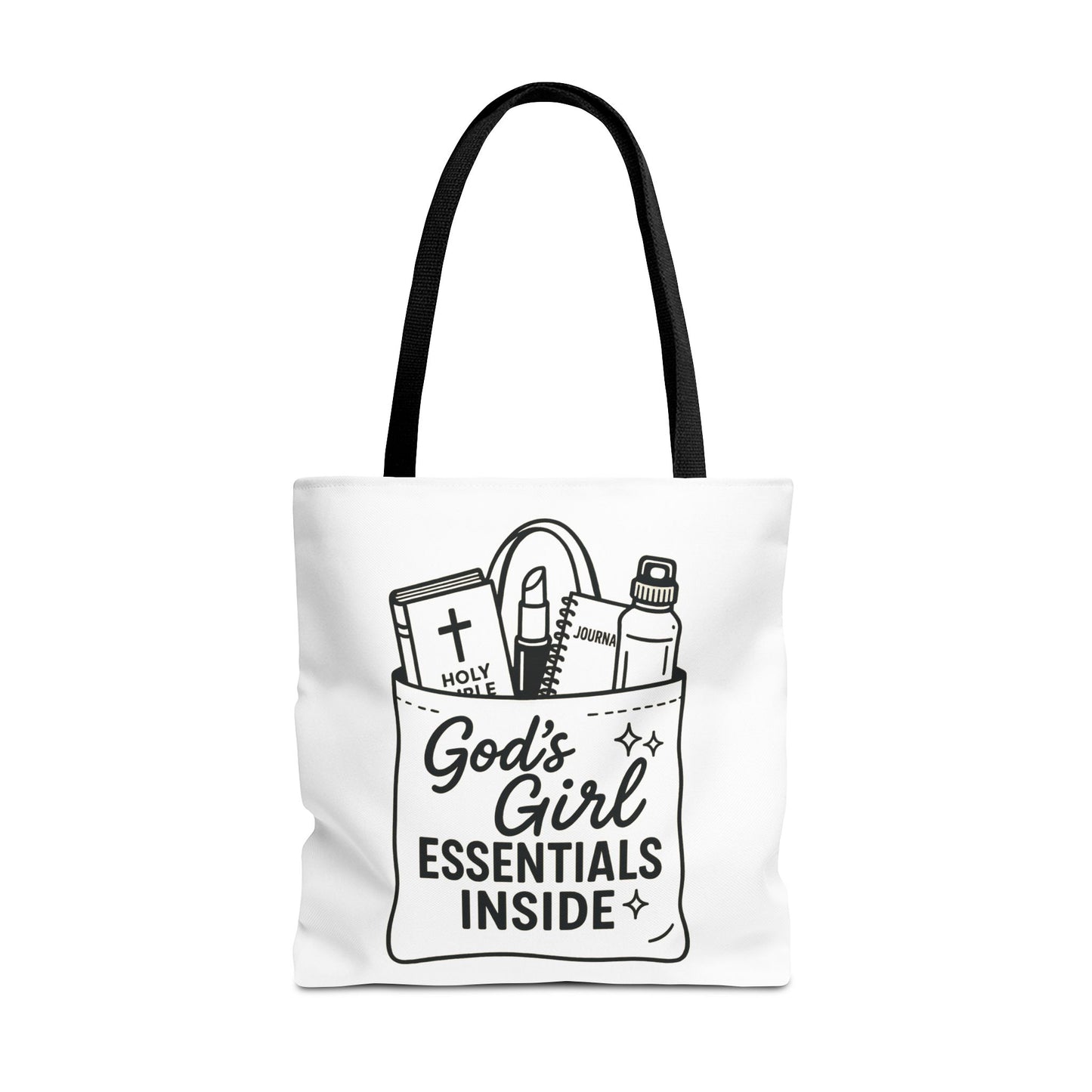 God's Girl Essentials Tote Bag | Motivational Bag for Women, Christian Gifts, Spiritual Tote, Everyday Purse, Faith-Inspired Accessory