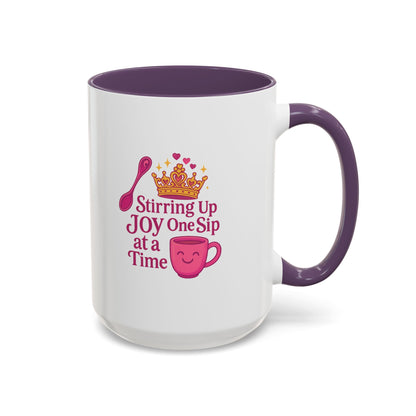 Joyful Accent Coffee Mug - 11/15oz, Colorful Sip Design, Perfect Gift for Coffee Lovers, Birthdays, Holidays, Housewarming