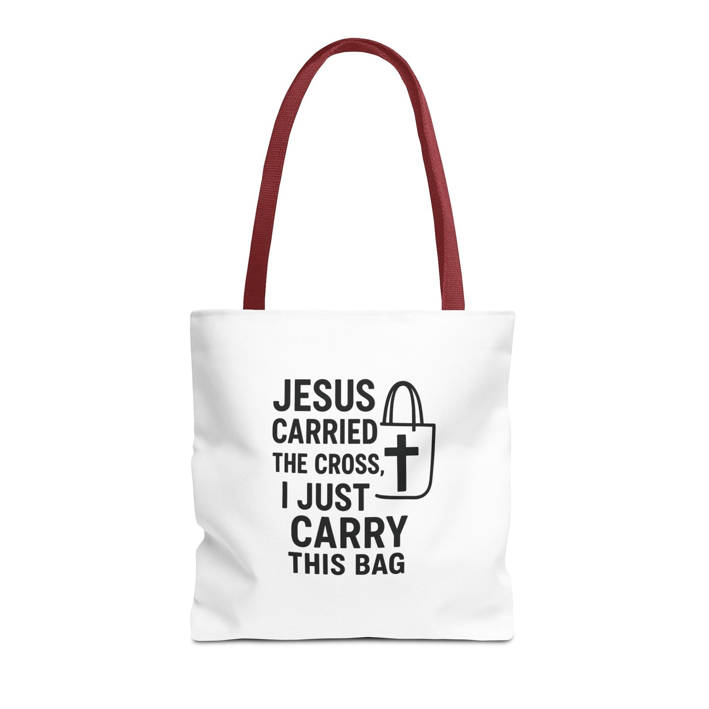 Christian Tote Bag - Jesus Carried the Cross, Everyday Use, Gift for Believers, Church Events, Eco-Friendly Shopping Bag