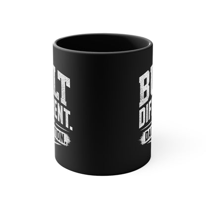 Built Different Dad Edition Accent Mug — Pink Interior Coffee Cup for Fathers, Father’s Day Gift