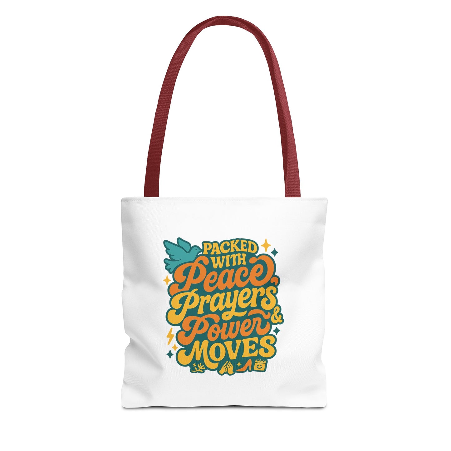 Peace Prayers Power Moves Tote Bag - Eco-Friendly Reusable Shopping Bag, Gift for Spiritual Friends, Motivational Gift, Stylish [...]