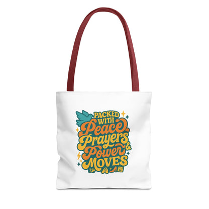 Peace Prayers Power Moves Tote Bag - Eco-Friendly Reusable Shopping Bag, Gift for Spiritual Friends, Motivational Gift, Stylish [...]