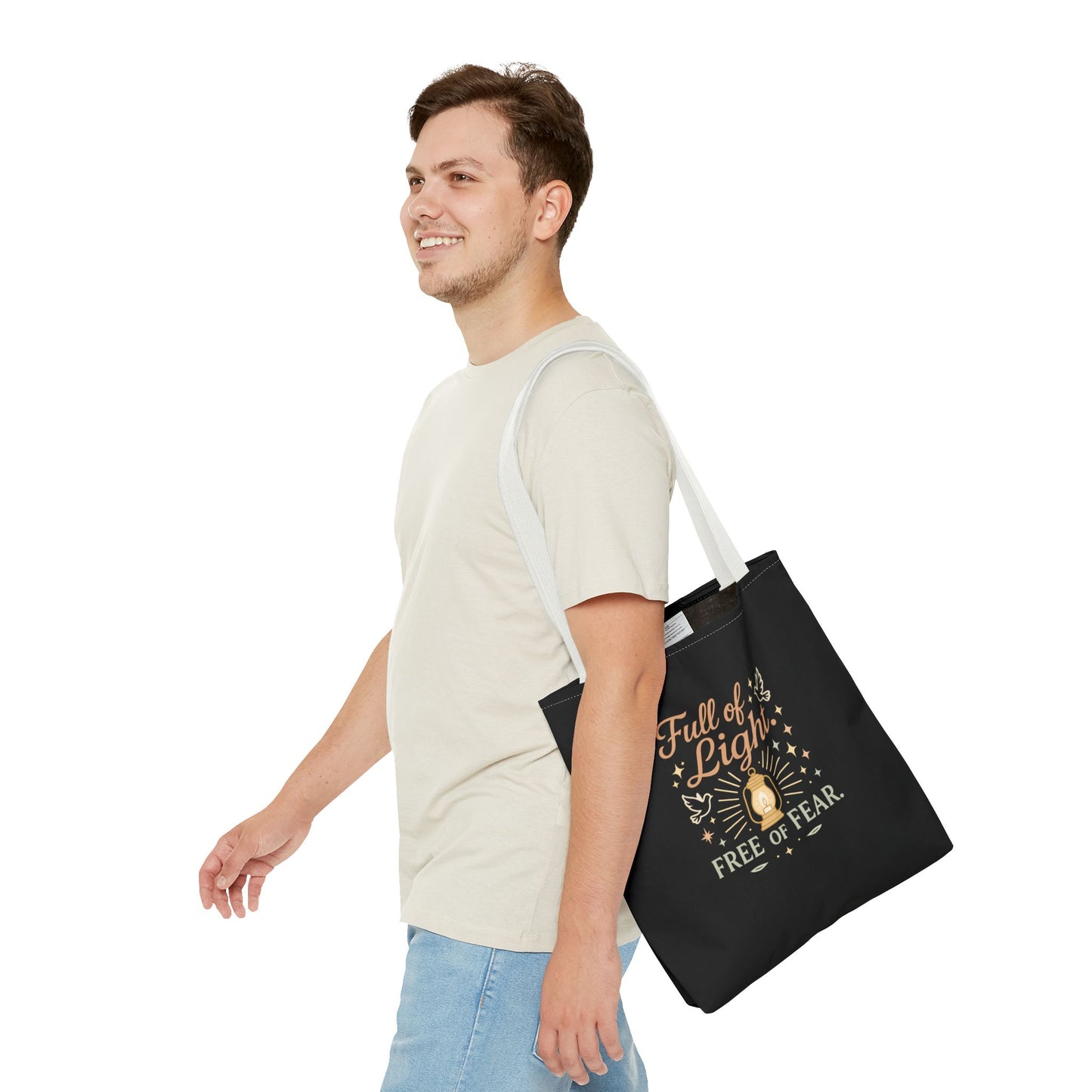 Full of Light Tote Bag, Inspirational Bag, Fearless Gift, Motivational Quote, Spiritual Tote, Everyday Accessory