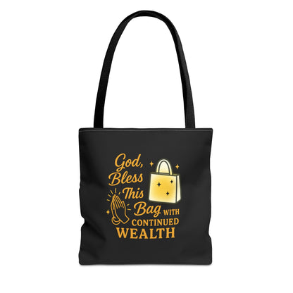 God Bless This Bag Tote - Wealthy Vibes, Inspirational Gift for Her, Everyday Use, Shopping, Casual Outing, Motivational Tote