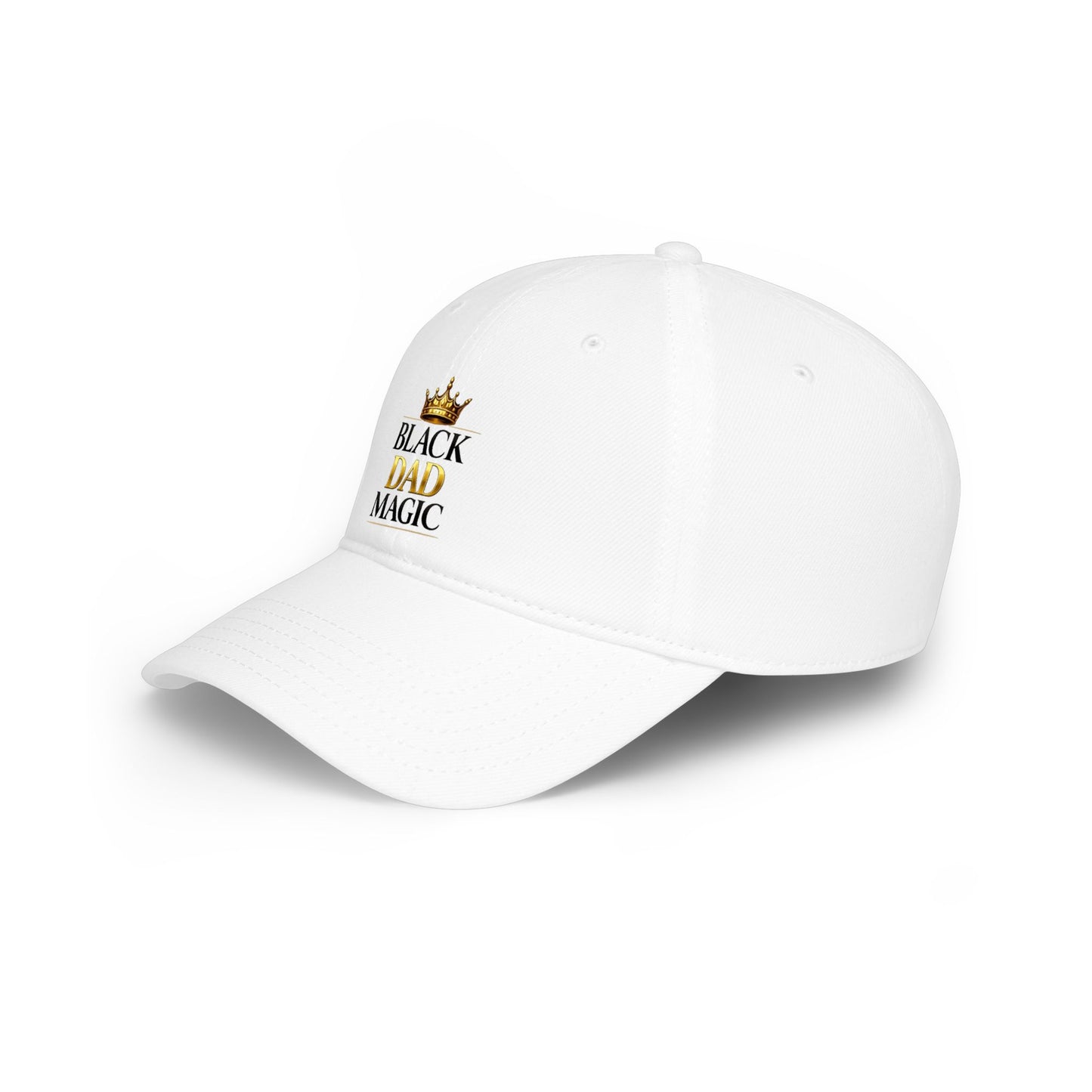 Black Dad Magic Low Profile Baseball Cap – Embroidered Crown Dad Hat