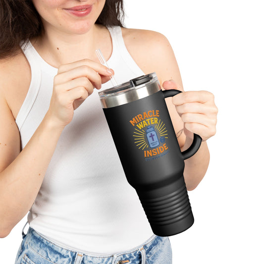 Miracle Water Insulated Travel Mug - 40oz, Eco-Friendly Tumbler, Stylish Stemless Cup, Perfect for Travel, Daily Use, Gift Idea