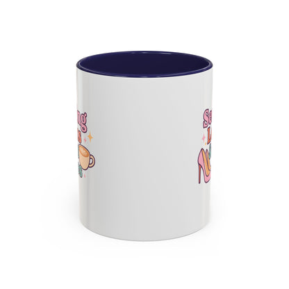 Serving Look and Latte Accent Coffee Mug (11, 15oz)