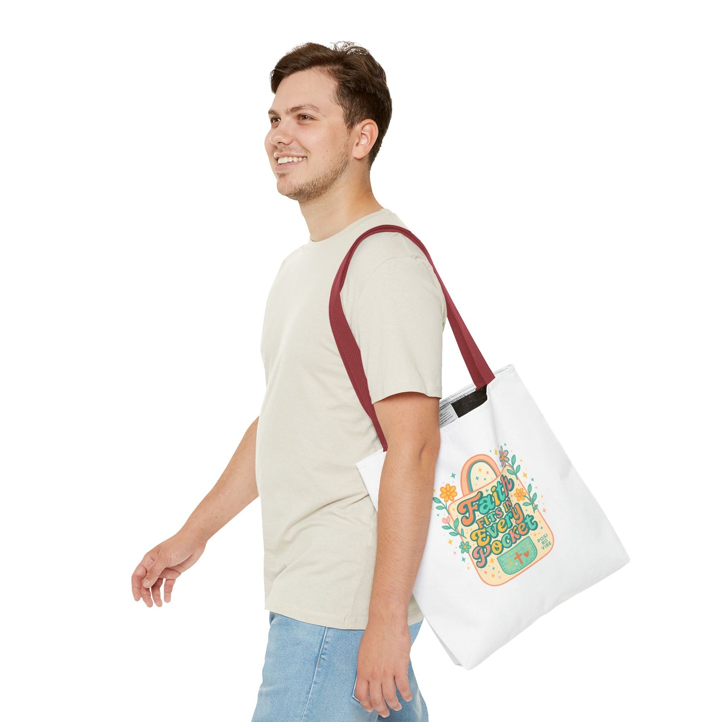 Faith-Inspired Tote Bag for Everyday Use, Shopping, Gifts, Beach, Eco-Friendly, Floral Design