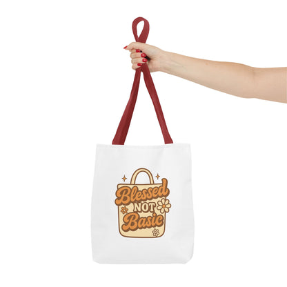 Blessed Not Basic Tote Bag - Fun Shopping Bag, Gift for Friends, Eco-Friendly Tote, Weekend Vibes, Cute Carryall