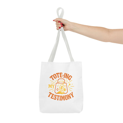 Testimony Tote Bag - Stylish AOP Bag for Daily Use, Perfect for Church, Casual Outings, or Gifts, Christian Tote, Inspirational Bag