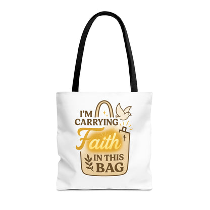 Faith Tote Bag - Inspirational Eco-Friendly Shopping Bag, Spiritual Gift, Slogan Bag, Motivational Purse
