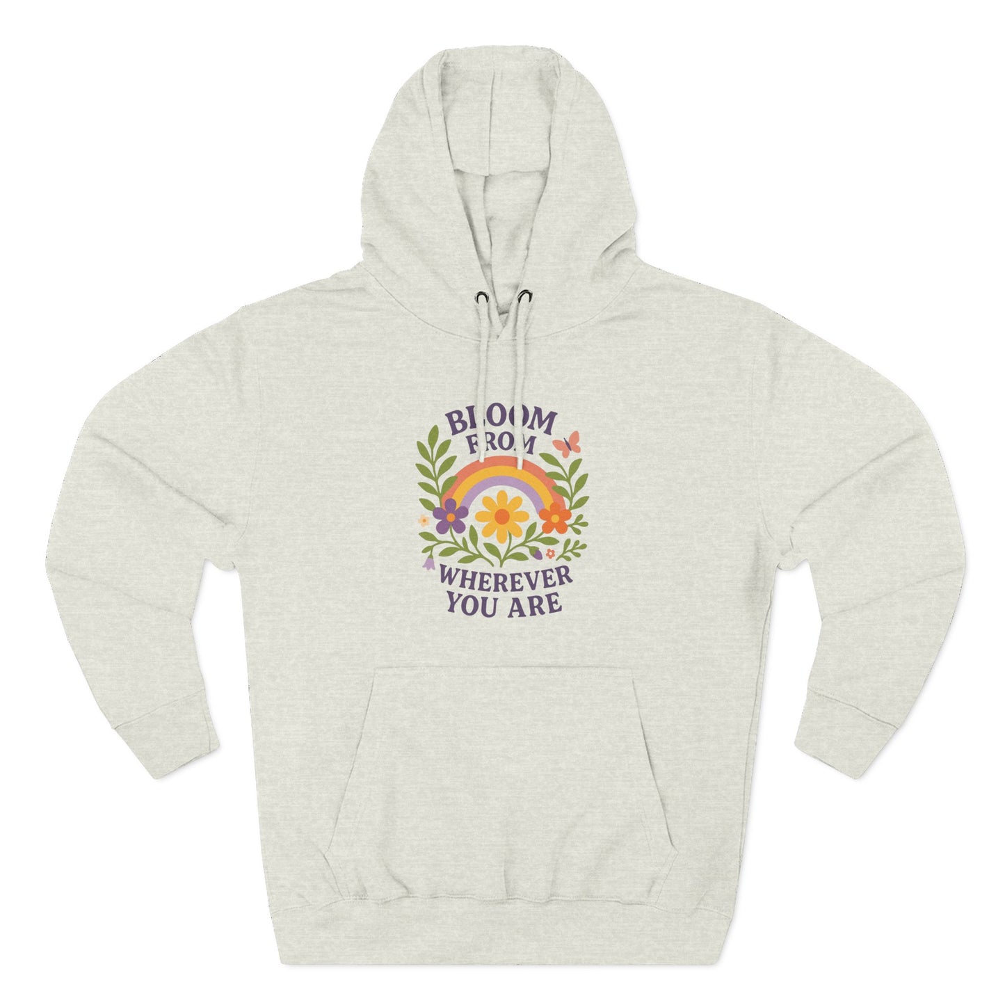 Bloom Wherever You Are Floral Fleece Hoodie