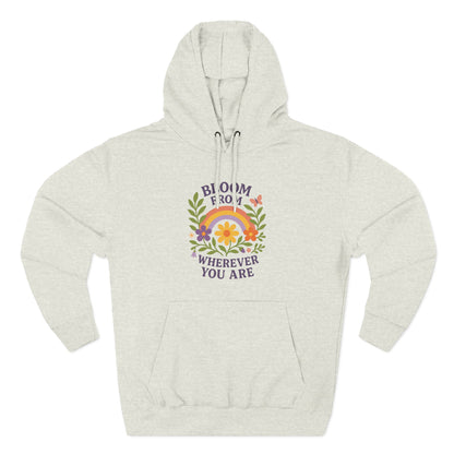Bloom Wherever You Are Floral Fleece Hoodie