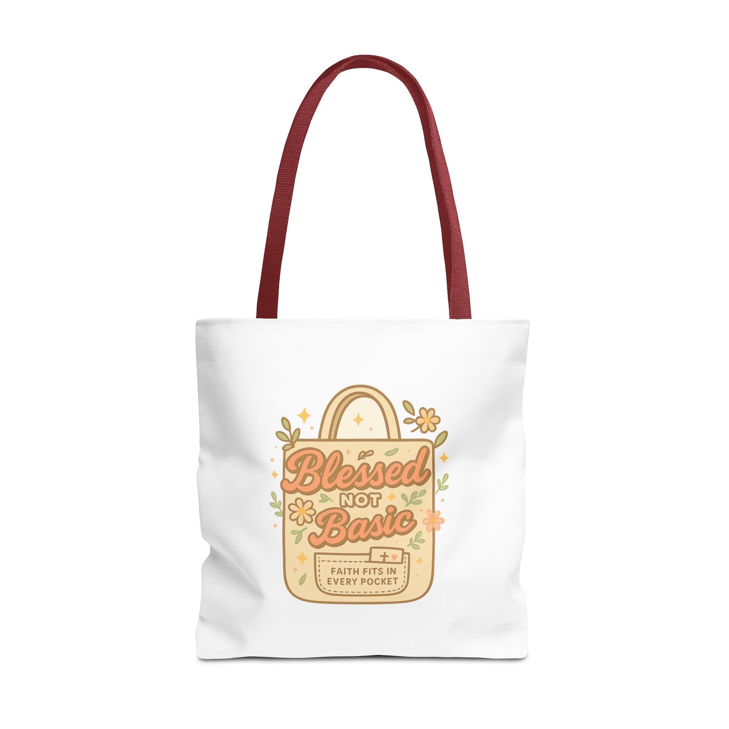 Blessed Not Basic Tote Bag, Trendy Eco-Friendly Canvas