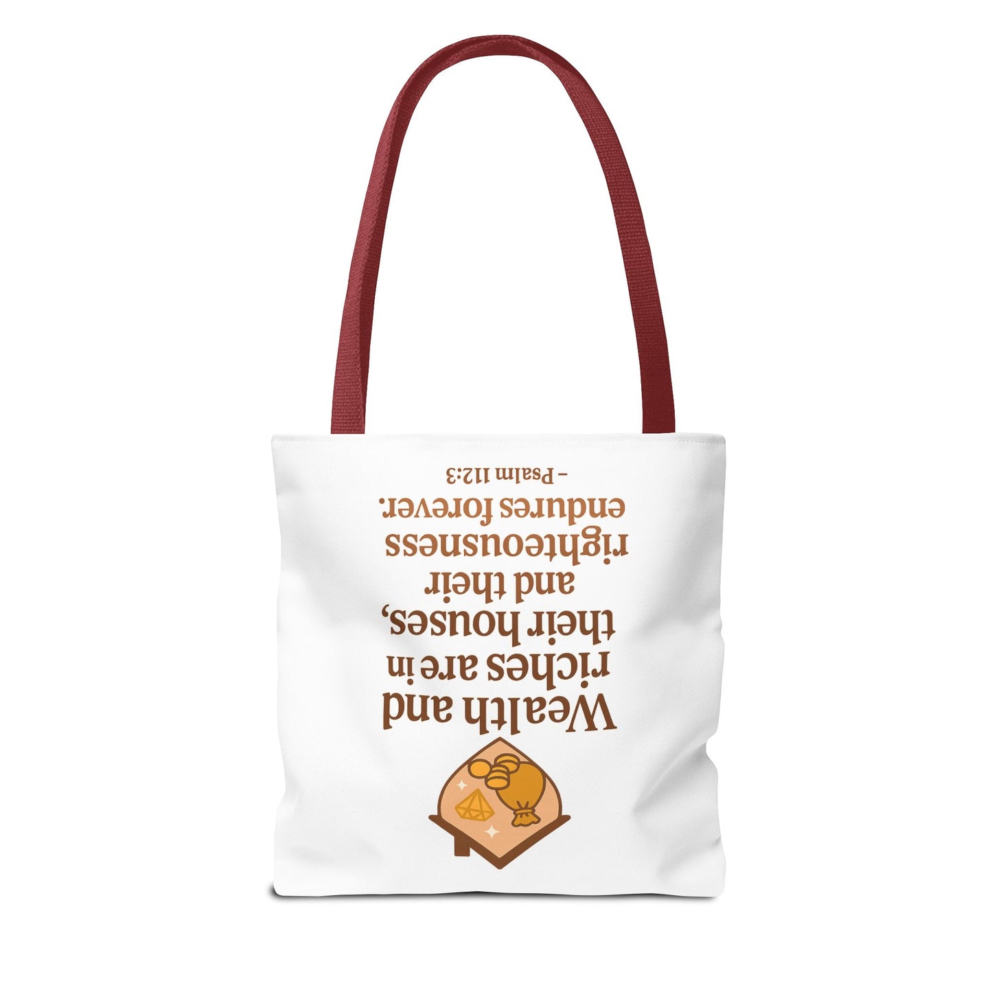 Psalm 112:3 Bible Verse Tote Bag