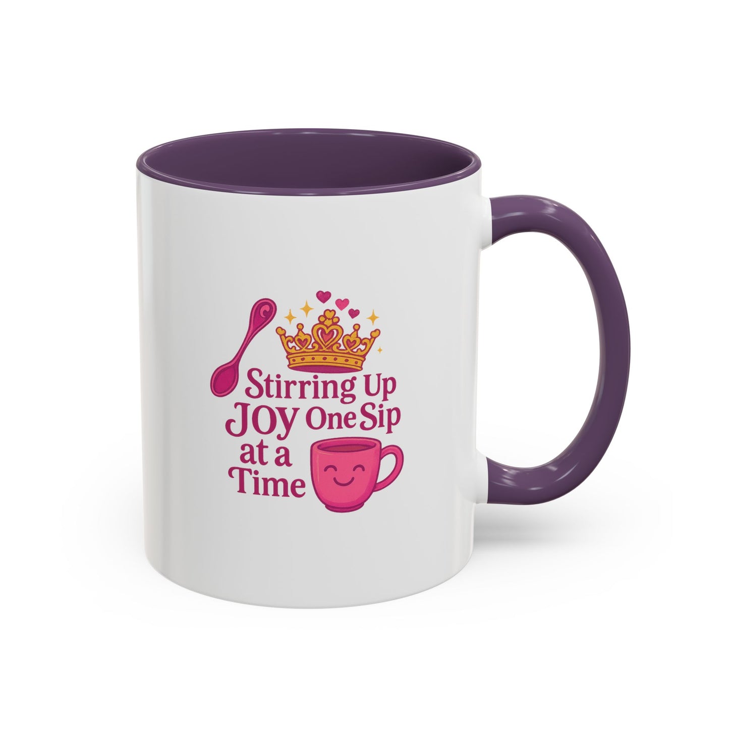 Joyful Crown Accent Coffee Mug | Perfect for Birthdays, Gifts, Home Decor, Coffee Lovers, Daily Motivation