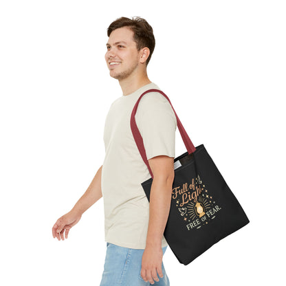 Full of Light Tote Bag, Inspirational Bag, Fearless Gift, Motivational Quote, Spiritual Tote, Everyday Accessory