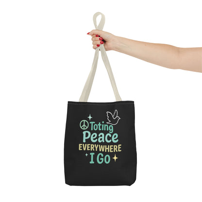 Peace-Themed Tote Bag Empower Your Journey, Eco-Friendly, Shopping, Beach, Gifts, Everyday Use