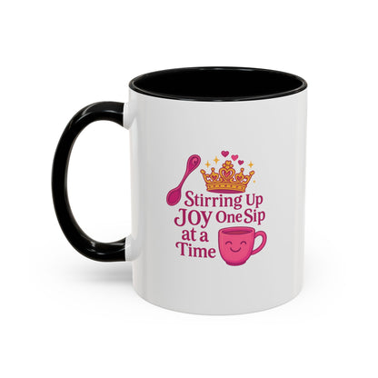 Joyful Crown Accent Coffee Mug | Perfect for Birthdays, Gifts, Home Decor, Coffee Lovers, Daily Motivation