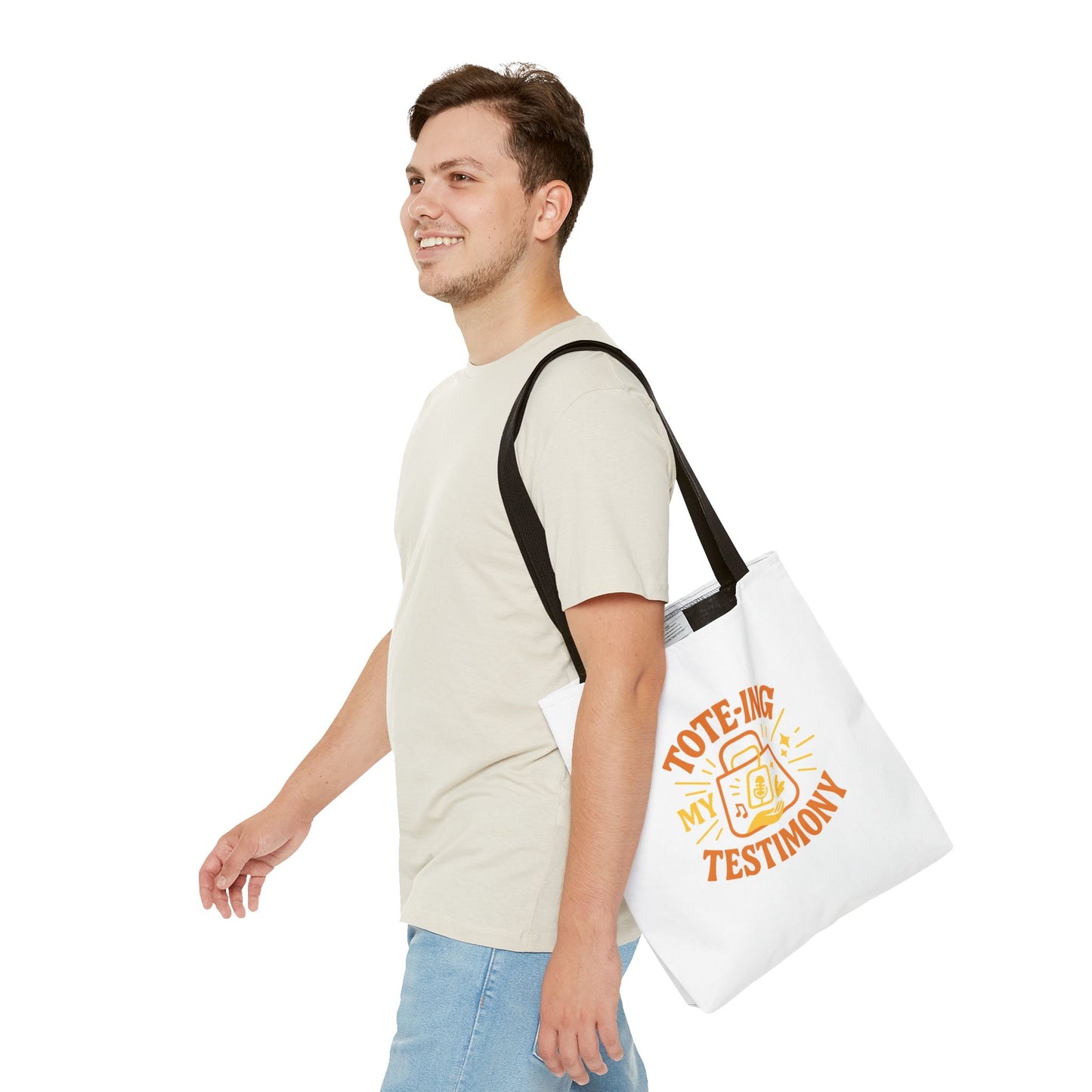 Testimony Tote Bag - Stylish AOP Bag for Daily Use, Perfect for Church, Casual Outings, or Gifts, Christian Tote, Inspirational Bag