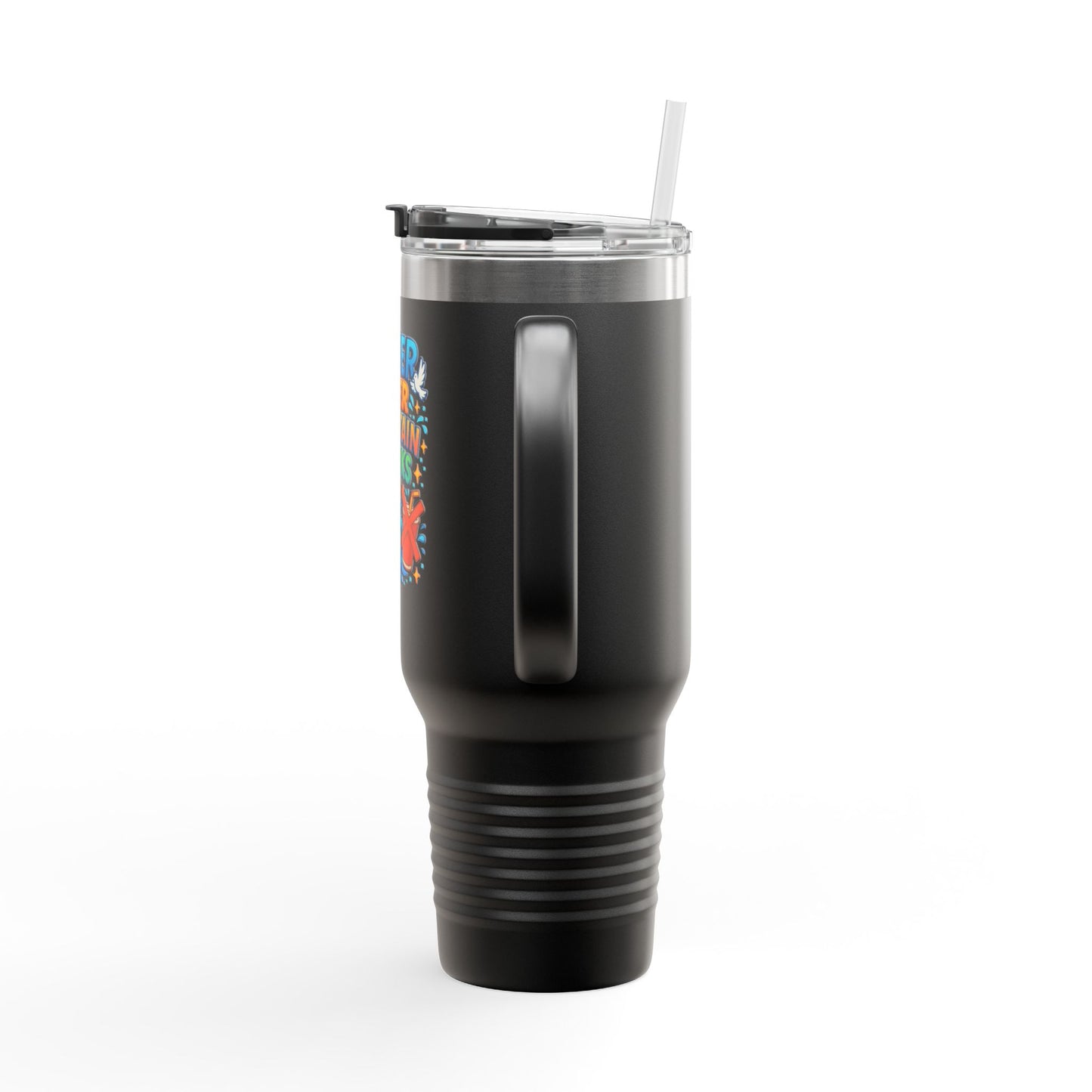 Water Over Fountain Drinks - Insulated Travel Mug with Fun Water Design, 40oz Mug for Travel, Perfect Gift for Water Lovers, Summer, Camping, Beach Days, Hydration