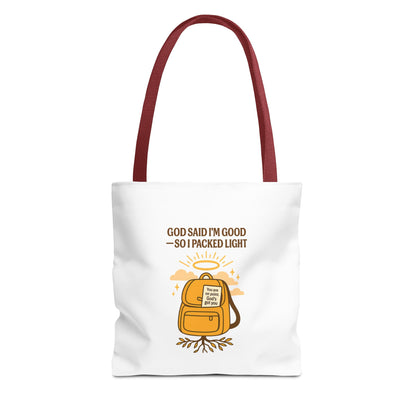 Inspirational Tote Bag - 'God Said I'm Good' Quote, Motivational Gift, Reusable Shopping Bag, Eco-Friendly Accessory, Everyday Use