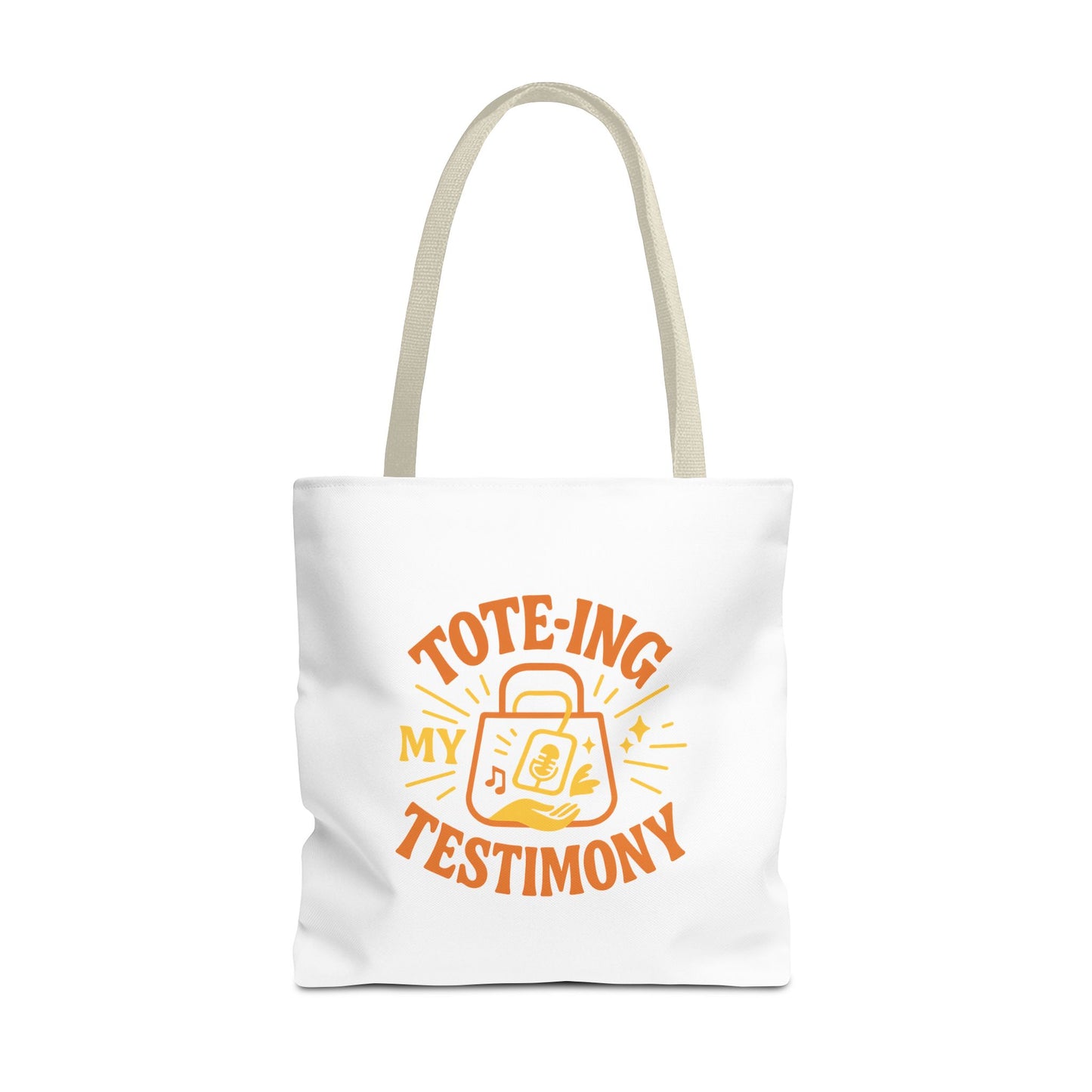 Testimony Tote Bag - Stylish AOP Bag for Daily Use, Perfect for Church, Casual Outings, or Gifts, Christian Tote, Inspirational Bag