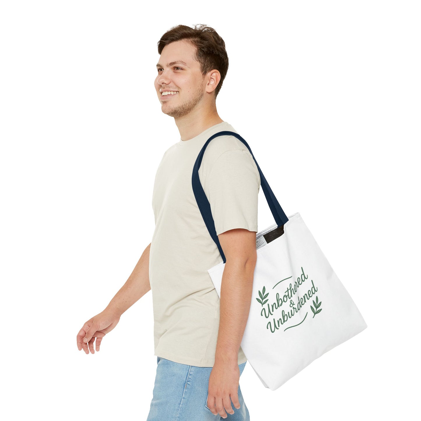 Unbothered & Unburdened Tote Bag, Everyday Tote, Eco-Friendly Bag, Gift for Her, Stylish Shopping Bag, Motivational Tote