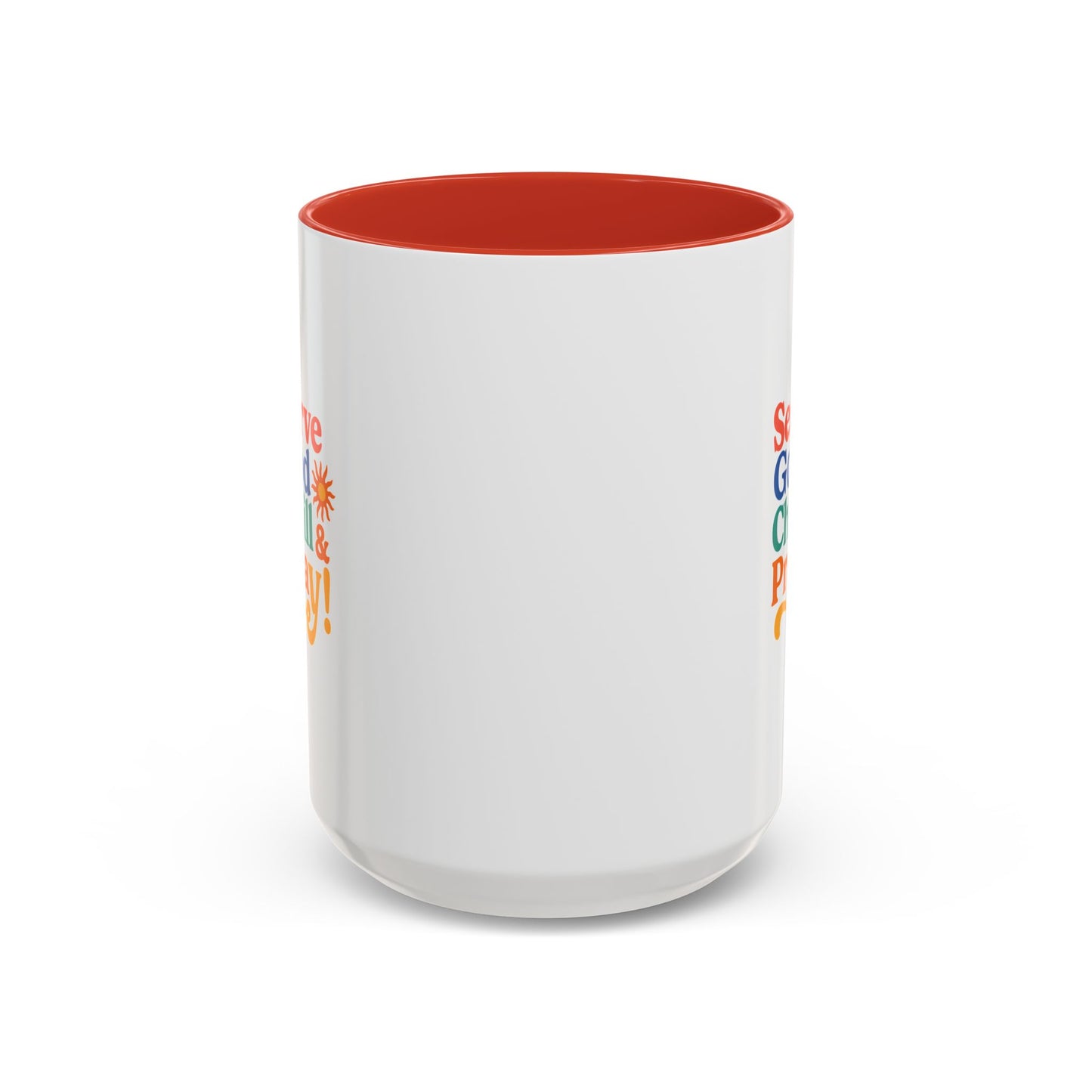 Serve God, Chill & Pray Accent Coffee Mug (11, 15oz)