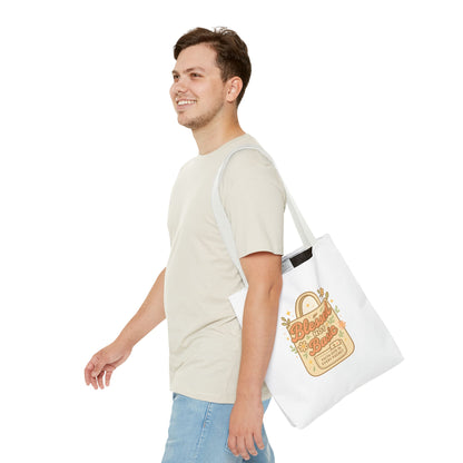 Blessed Not Basic Tote Bag, Trendy Eco-Friendly Canvas