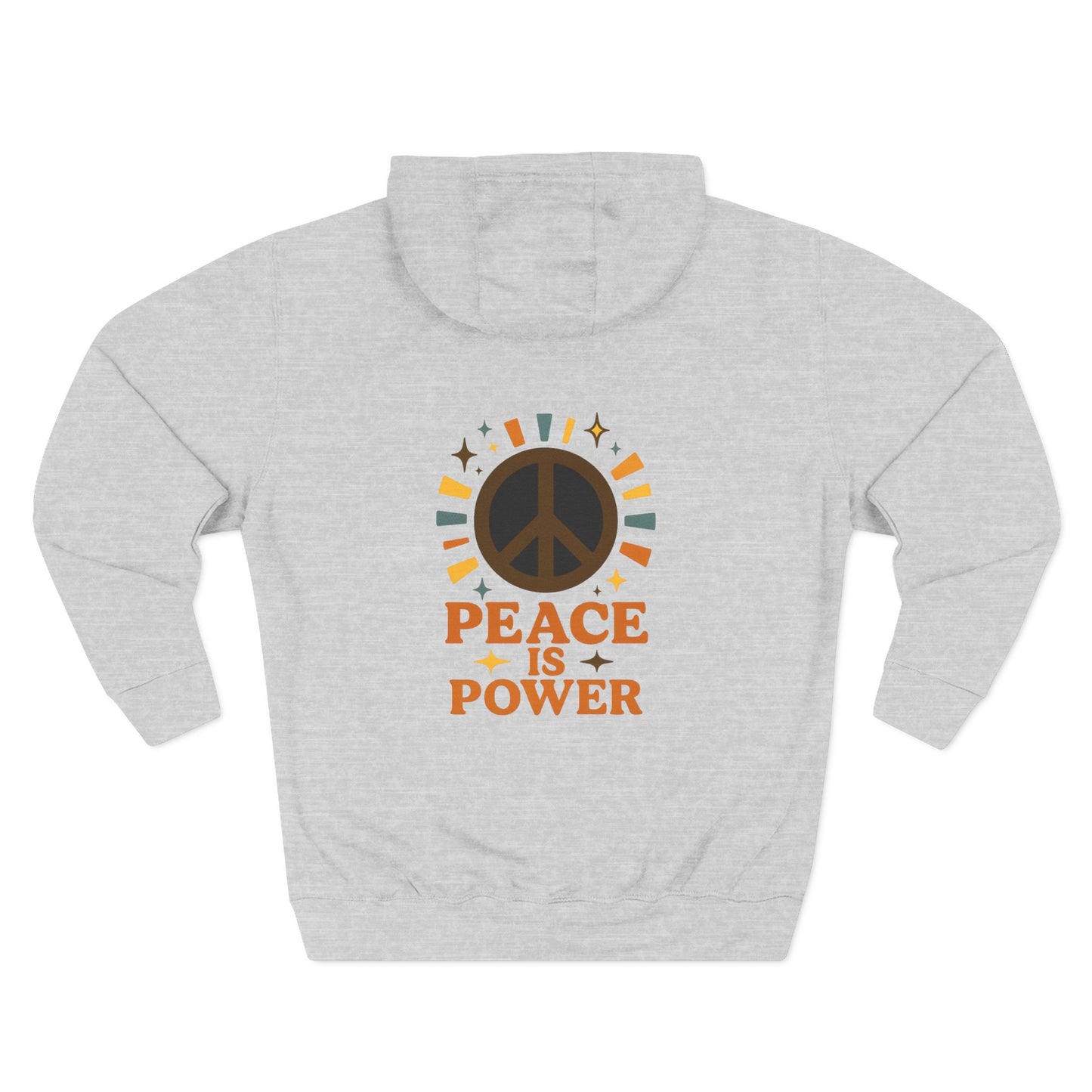 Peace is Power Fleece Hoodie - Cozy Unisex Sweatshirt, Gift for Activists, Warm Layer for Events, Inspirational Apparel